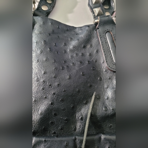 GUC Rebecca Minkoff Romeo Leather  Satchel Ostrich Style Black - Picture 11 of 16